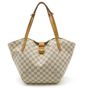 LOUIS VUITTON Damier Azur White Salina Tote Bag Shoulder